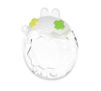 For Tamagotchi Paradise Crystal PC Case Clear Sparkle Cover with Openable Lid Drop Proof Scratch Resistant Protective Shell,Transprent Ear Design Cute Look，White top + Clear bottom