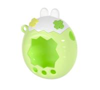 For Tamagotchi Paradise Crystal PC Case Clear Sparkle Cover with Openable Lid Drop Proof Scratch Resistant Protective Shell,Transprent Ear Design Cute Look，White top + Green bottom