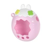 For Tamagotchi Paradise Crystal PC Case Clear Sparkle Cover with Openable Lid Drop Proof Scratch Resistant Protective Shell,Transprent Ear Design Cute Look，White top + Pink bottom