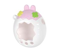 For Tamagotchi Paradise Crystal PC Case Clear Sparkle Cover with Openable Lid Drop Proof Scratch Resistant Protective Shell,Transprent Ear Design Cute Look，Pink top + White bottom