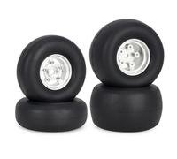 For Tamiya For Hornet For Buggy 1/10 4Pcs Aluminum Beadlock Wheel Rim Hub Rubber Tires Set Car Parts Frog Sand Scorcher Grasshopper RC Replace Parts