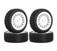 For Tamiya For TT01 For TT02 For XV01 For HSP For HPI For Kyosho For Traxxas For WLtoys 12mm Hex RC Wheel And Rubber Tires OD 68mm 1/10 On-Road Touring Car RC Tyre Set(White)