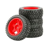 For Tamiya For WLtoys For HPI For HSP For ARRMA 1/10 Rc Car For Buggy Flat For Rally Tyre 75mm Wheel Rims Tires Set 12mm Hex Upgrade Parts Rc Drift Cars Parts