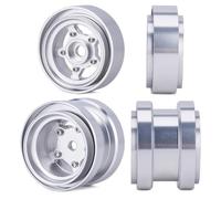 For Tamiya Frog Sand Scorcher Grasshopper For Hornet 1/10 Aluminum Alloy Front Rear Beadlock Wheel Rim Hub RC Car Parts RC Beadlock Hubs(Silver)