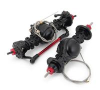 For Tamiya Truck 1/14 RC Car Tow Drag Trailer Tractor Parts Metal Alloy Front Rear Differential Axle Built-in Steel Gear RC Axles(Front and Rear)
