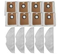 For Tapo RV30 MAX Plus and RV20 MAX Plus Robot Vacuum Cleaner Accessories Set with 5 Microfiber Mop Pads and 8 Strong Seal Dust Bags for Hygienic Floor Cleaning Homes with Pets