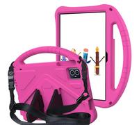 for TCL NxtPaper 11 (2023) Tablet Case for Kids - Durable Lightweight EVA Shockproof Protective Handle Stand Cover for TCL Tab 11-9466x (2023)(Rose Red)