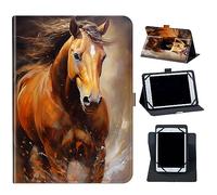 for TCL Tab 10 5G Tablet Case,Mxfdegf 360 Degree Rotating Stand and Magnetic Closure Case for TCL Tab 10s 10.1" FHD Model 9081X/TCL Tab 10 5G TCL-9183W,Horses Make Life Better