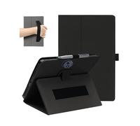 for TCL TAB A1 Plus 12.2 Inch Tablet Case, FJIASTB PU Leather Folding Cover with Pen Holder and Wrist Strap, Business Travel Portable (Black)