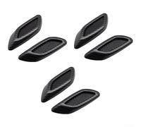 For TDCuizent 6PCS Car Hood Side Vent Stickers ABS Material Carbon Fiber Texture Scratch Protection Streamlined Design Black 10.8x3.7cm Fit Easy Installation For Car Truck(A)