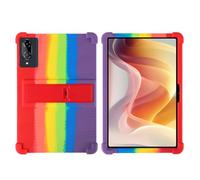 for Techlife Pad Pro 12 Case 12.2 inch 2026 Tablet with PC Kickstand, Soft Silicone, Washable, Thickened Corner Shockproof, Rainbow