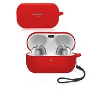 For Technics EAH-AZ100&EAH-AZ100E-S&EAH-AZ100E-K Earbuds, Soft Silicone Case with lanyard - Waterproof, Shockproof & Scratch-resistant, Red