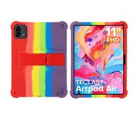 for TECLAST ArtPad Air Case 11 inch Tablet with PC Kickstand, Soft Silicone, Washable, Thickened Corner Shockproof Case, Rainbow