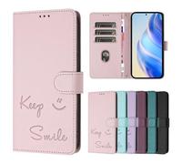 for Tecno Camon 30S/30S Pro Case, Shockproof PU Leather Flip Wallet Phone Cases Embossed Smile Protective Cover with Card Holders Magnetic Closure Kickstand for Tecno Camon 30S/30S Pro Pink