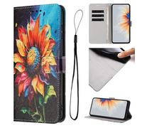 for Tecno Pova6 Neo 4G Case Leather Flip Shockproof, 3D Painted PU Leather Phone Case for Tecno Pova6 Neo 4G with Stand Function Card Holders Folio Soft Silicone Bumper Protective Cover,sunflower