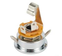 For Tele Style Electric Guitar Chrome Plated Recessed Electro Socket Plate Holder Duty Machined Jack Cup Assembly Silver Color Direct Screw Mount Modern Upgrade Replacement Part(Silver)