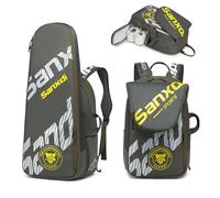 [for Tennis Badminton Backpack] Tennis Racket Bag for Men Womens, Hold 2-4 Racket Storage Sports Bags, Rucksack for Badminton Squash Rackets, Pickleball Paddles, Balls (Upgraded - Dark Gray)
