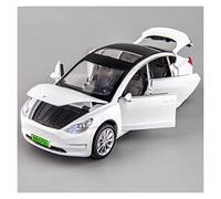 For Tesla 1 32 Simulation Diecast Alloy Car Model Pull Back Collectible Kids Toy Gift Mini Replica Toys(White)