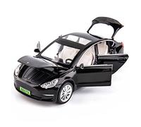 For Tesla 1 32 Simulation Diecast Alloy Car Model Pull Back Collectible Kids Toy Gift Mini Replica Toys(Black)