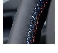 For Tesla For Model 3 2017 2018-2020 Braid On The Steering Whee Hand Sewing Car Steering Wheel Cover Top Layer Leather Auto Accessories Styling(Light blue Red Blue)