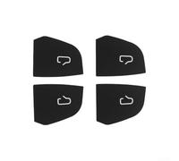 For TESLA For Model 3/Y New Version Door Switch Button Trim with Suede Leather, Designed for Interior Protection and Stylish Vehicle Customization (Black)