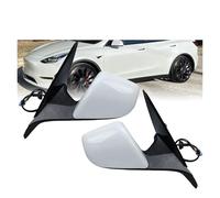 For Tesla For Model For Y 2020-2024 13 Wires Door Side Mirror Assembly Black With Baffle No Label No Anti Glare Eyepiece Rearview Wing Door Mirror(1 pair White)