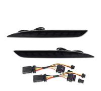 For Tesla For Model For Y 2020-2024 2pcs Car Rear Bumper Reflector Dynamic Turn Signal Lamp Tail Fog Brake Light Rear Bumper Light(Smoked Lens)