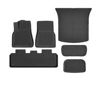 For Tesla for model Y 2025 2026 Floor Mats Trunk Liner | All Weather, TPE, Waterproof, Anti-slip, raised for edge, easy clean(6pcs,Right-hand drive)