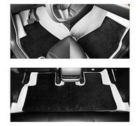 For Tesla For Model Y 3 For Highland Leather Floor Mats All Weather Floor Liner Leather Base And Removable Soft Carpet Car Mats Set(Dual-layer White)