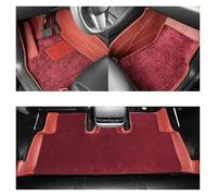 For Tesla For Model Y 3 For Highland Leather Floor Mats All Weather Floor Liner Leather Base And Removable Soft Carpet Car Mats Set(Dual-layer Red)