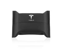 For Tesla Model 3 Model Y Model S Model X Car Tissue Holder Leather Sun Visor Tissue Box Organizer Multifunctional Storage Bags Accessories,Black