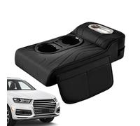 for the Armrest of Cars, Leather Motor Vehicle Interior Organisers, Multifunctional Faux Leather Armrest Pad with Cup Holder - for Motorhomes, Trucks, Saloons, Vehicles and