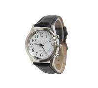 for The Blind and Old People Can Tell Date Year Month Week Alarm Clock Function Timepiece Solar Watch (A, One Size)