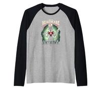 for The Healthcare: Spooky Nurse Apocalypse Horror Fan Art Raglan Baseball Tee, Men, Black/Athletic Heather, S