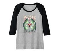 for The Healthcare: Spooky Nurse Apocalypse Horror Fan Art Raglan Baseball Tee, Women, Black/Athletic Heather, M