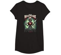 for The Healthcare: Spooky Nurse Apocalypse Horror Fan Art T-Shirt, Girls, Black, XS