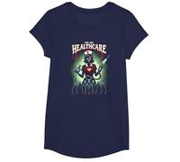 for The Healthcare: Spooky Nurse Apocalypse Horror Fan Art T-Shirt, Girls, Navy, Medium