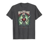 for The Healthcare: Spooky Nurse Apocalypse Horror Fan Art T-Shirt, Men, Dark Heather Grey, 4XL