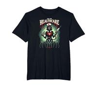 for The Healthcare: Spooky Nurse Apocalypse Horror Fan Art T-Shirt, Men's Big and Tall, Black, 5X Tall