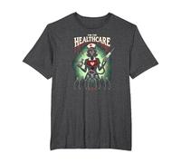 for The Healthcare: Spooky Nurse Apocalypse Horror Fan Art T-Shirt, Men's Big and Tall, Dark Heather Grey, 5X Tall
