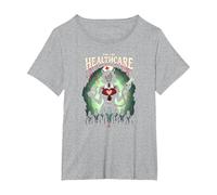 for The Healthcare: Spooky Nurse Apocalypse Horror Fan Art T-Shirt, Women's Plus, Heather Grey, 5X