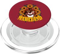 For The Love Of Maryland Calico Cat With Black-eyed susan PopSockets PopGrip for MagSafe