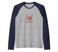for The Love of Paws - Heartwarming Pet Raglan Baseball Tee, Men, Navy/Athletic Heather, M