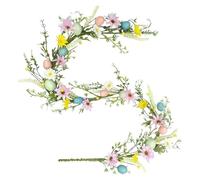 For the mantelpiece, reusable spring decoration for festive decoration, artificial egg garland for arch and door, for indoor outdoor fireplace, restaurant, living room, patio, wall