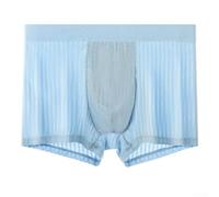 For the Modern Man Stylish and Simple Mens Ice Silk Underwear Boxers Available Now (L Blue)