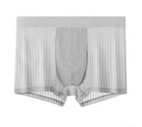 For the Modern Man Stylish and Simple Mens Ice Silk Underwear Boxers Available Now (L Gray)