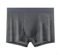 For the Modern Man Stylish and Simple Mens Ice Silk Underwear Boxers Available Now (XXL Dark Gray)