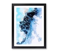 For The Old Times In Abstract Modern Framed Wall Art Print, Ready to Hang Picture for Living Room Bedroom Home Office Décor, Black A4 (34 x 25 cm)