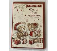 For The One I Love At Christmas Card Teddies/Red+White Presents(PH48361A)