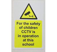 For the safety of children CCTV is in operation at this school Safety sign - Self adhesive sticker 300mm x 200mm